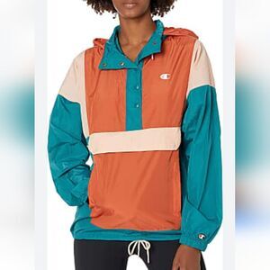 Champion Colorblocked Wind Breaker Pullover Kangaroo Pocket Size L